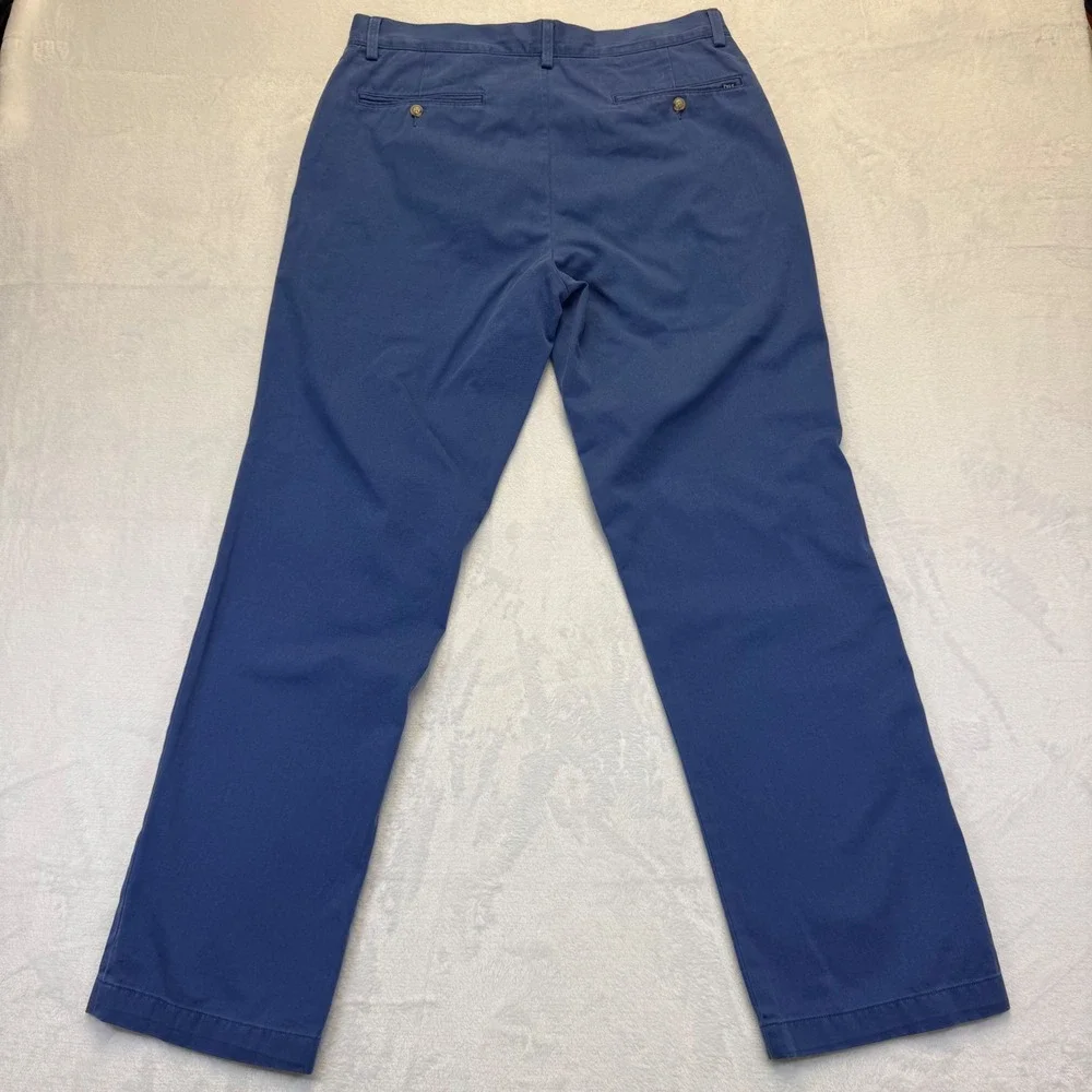 Polo Ralph Lauren Mens Chino Pants 34 Blue Straight‎ Leg Cotton Twill Trousers